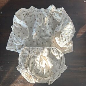 Rylee and Cru Baby Outfit Set - Cream Floral